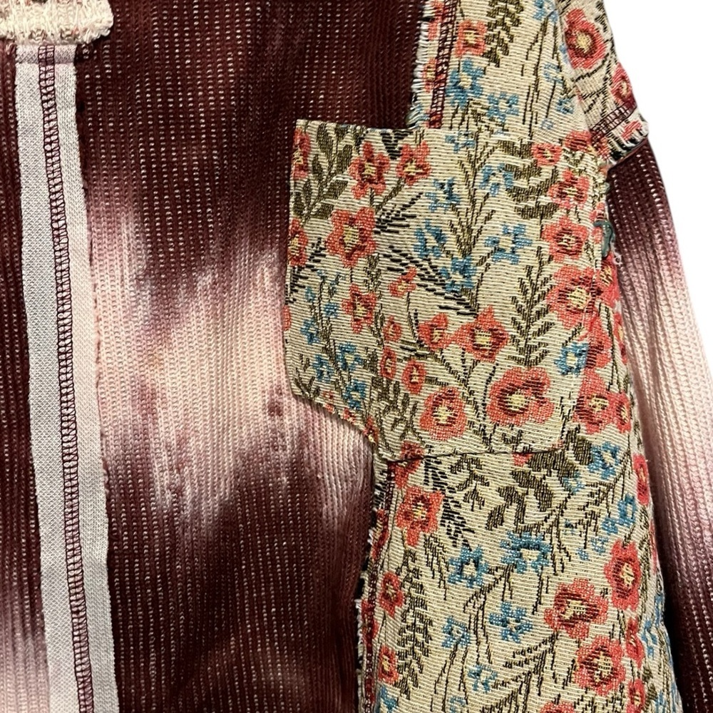 🌸POL L Wildberry Patchwork and Cream Floral Tie-Dye Top P004 - Picture 5 of 8